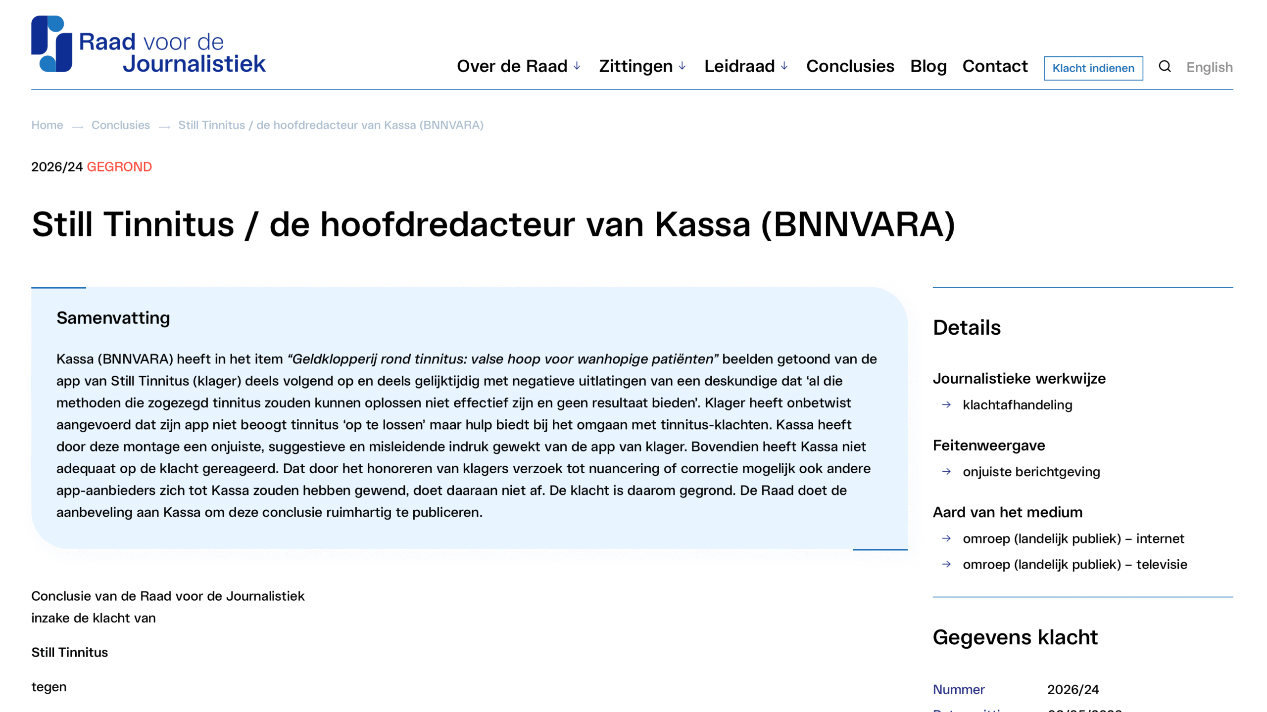 Still Tinnitus Wins Case Against Kassa/BNNVARA Over Misleading App Portrayal